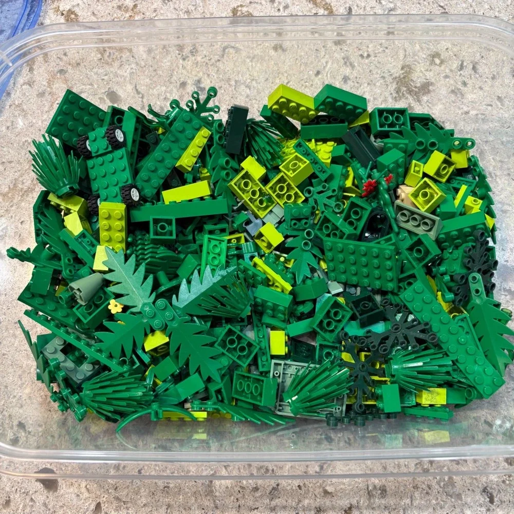 Lego Green Bulk Lot 1.7lb Foliage Leaves Bricks Plates Jungle Landscape Pieces